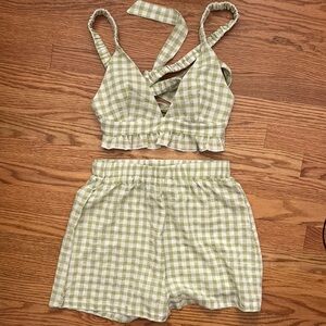 Green Gingham Women's Set
